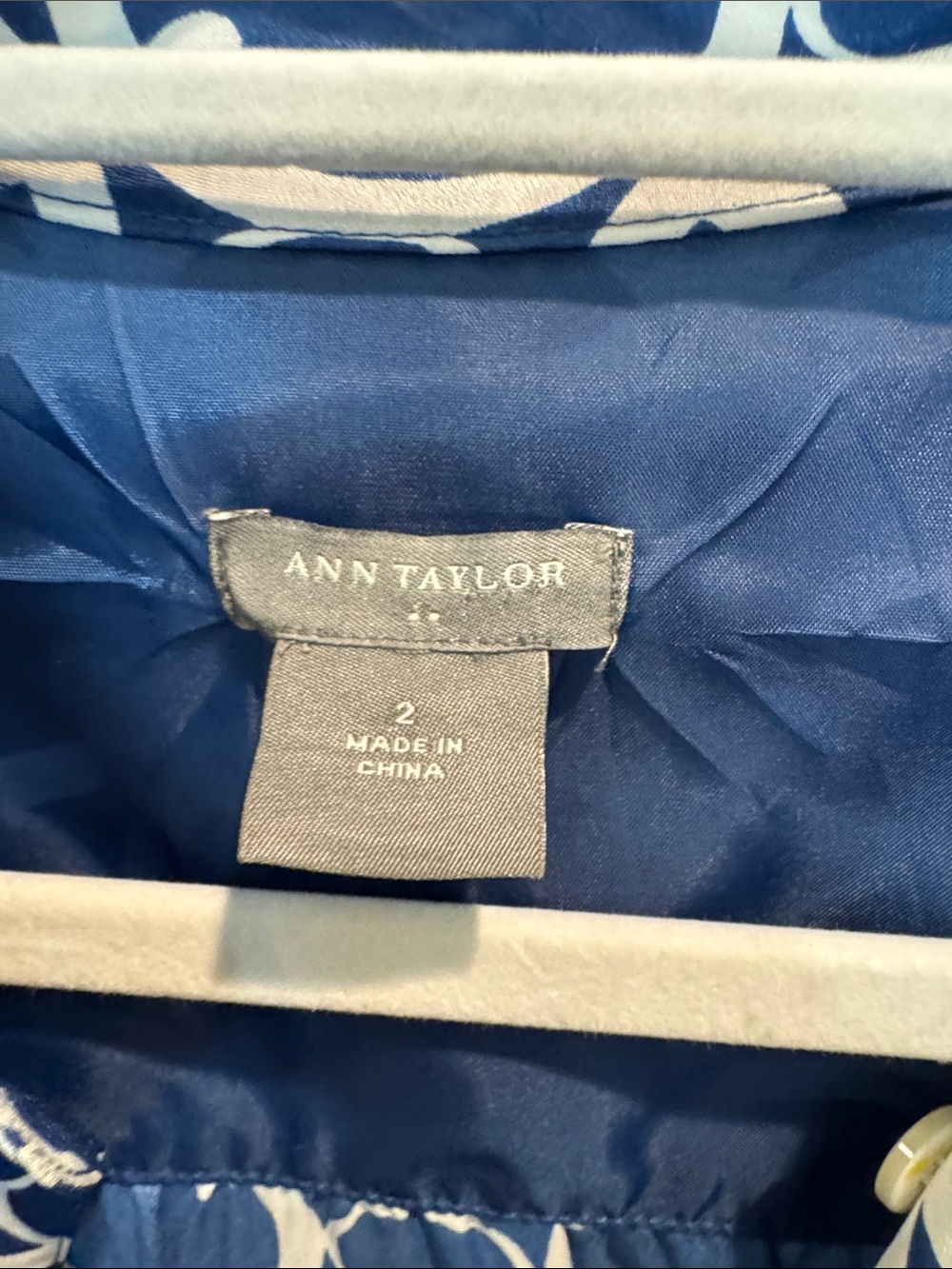 Ann Taylor Navy and White Geometric Midi Dress - Picture 2 of 6